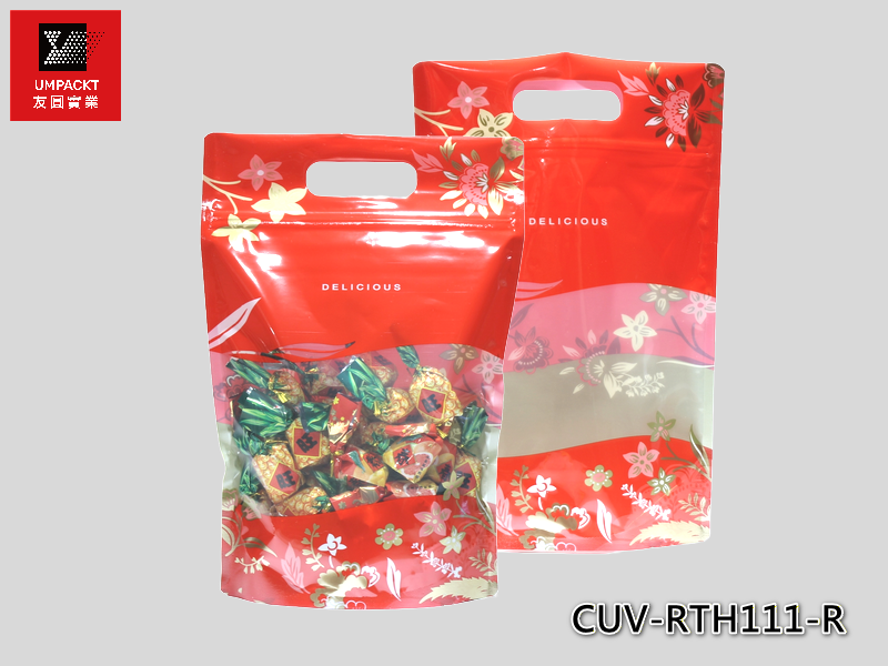 品味花卉手提夾鏈立袋(大一斤)