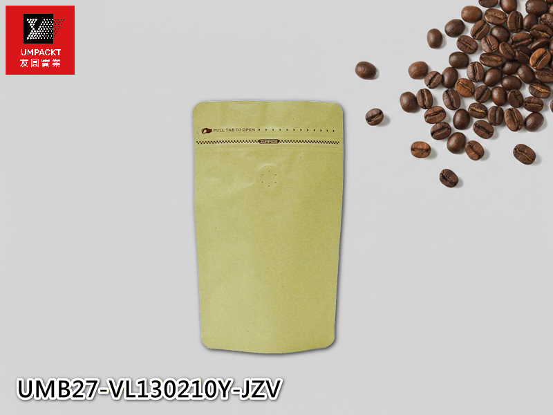 咖啡夾鏈立袋(牛皮)氣閥-小