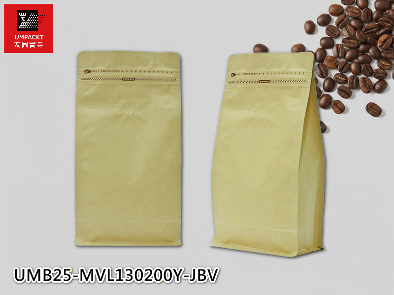 咖啡平底袋(牛皮)氣閥-中