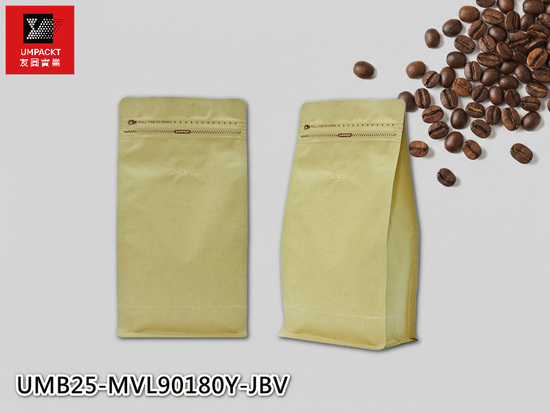 咖啡平底袋(牛皮)氣閥-小