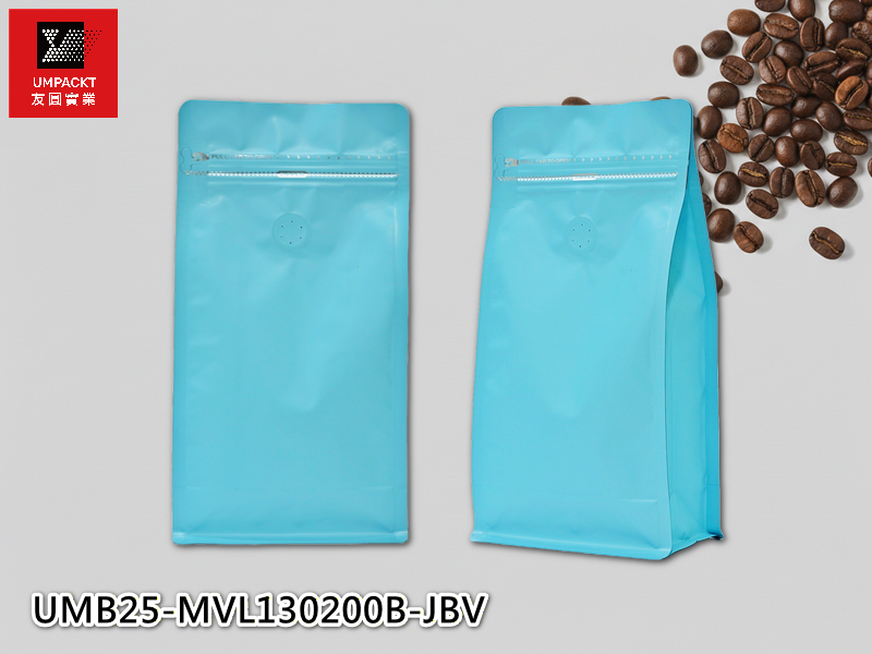 咖啡平底袋(淺藍)氣閥-中